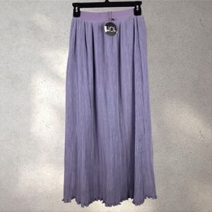 Little Olin Pleated Long Maxi Skirt In Lavender Purple NWT Sz 14